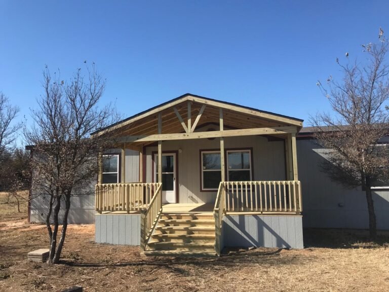 Covered deck with gable roof