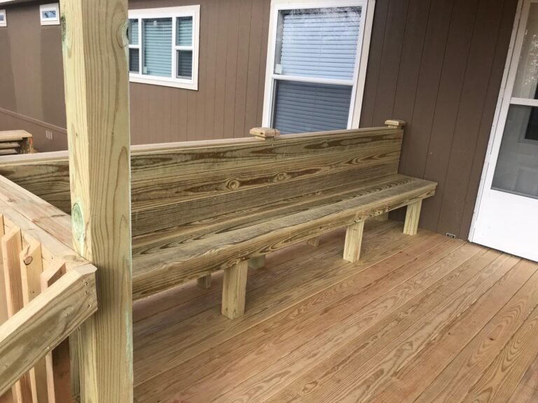 Built-in deck bench seating